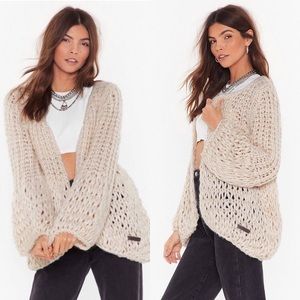 NWT NASTY GAL CREAM OATMEAL CARDIGAN